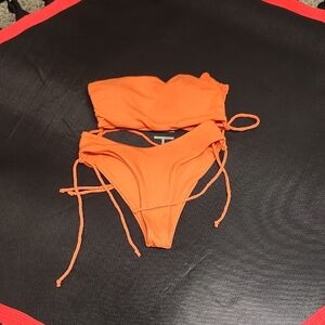 Orange Cheeky/ Thong Swimsuit Size Xs.#1